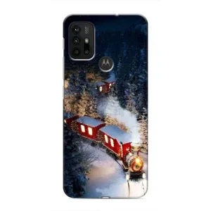 Силиконовый бампер на рождество для Motorola MOTO G30 (Поезд)