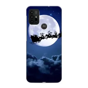 Чехол Санта Клаус для Motorola MOTO G30 (Санта - луна)