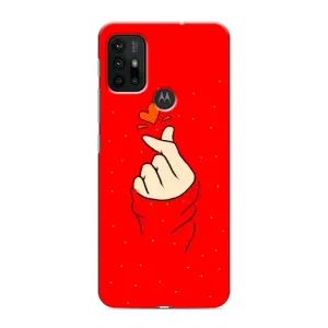 Чехлы (Знак сердечка) на Motorola MOTO G30 (Сердце на красном)