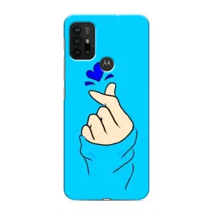 Чехлы (Знак сердечка) на Motorola MOTO G30 (Сердце на синем)