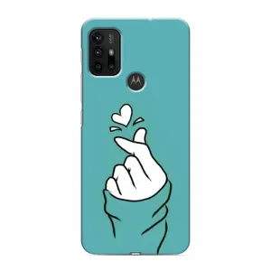 Чехлы (Знак сердечка) на Motorola MOTO G30 (Сердечко на бирюзовом)