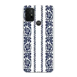Силиконовый Чехол на Motorola MOTO G30 с картинкой Вышиванки (Синяя вышиванка)