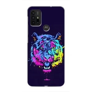 Силиконовый бампер с картинкой животных для Motorola MOTO G30 (Тигр-Арт)