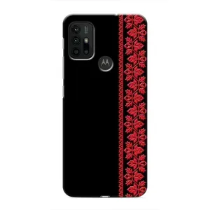 Силиконовый Чехол на Motorola MOTO G30 с картинкой Вышиванки (Вышиванка на черном)