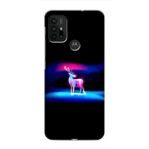 Силиконовый бампер с картинкой животных для Motorola MOTO G30 (Яркий олень)