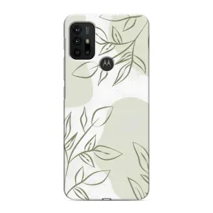 Чохол квітковий дизайн для Motorola MOTO G30 (Зелений дизайн)