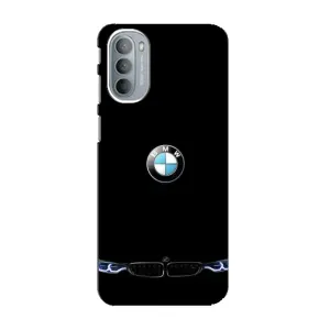 Силиконовый бампер с картинкой машины на Motorola MOTO G31 (Черный BMW)