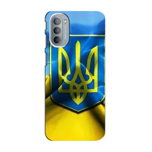 Чехол с картинкой (Патриотический ГЕРБ) на Motorola MOTO G31 (Герб и Флаг Украины)