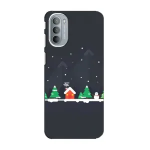 Силиконовый бампер на рождество для Motorola MOTO G31 (Город зимний)