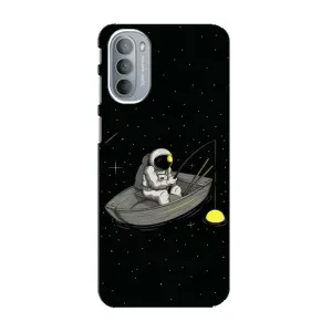 Силиконовый Чехол с принтом "Космонавты" на Motorola MOTO G31 (Космонавт на рыбалке)