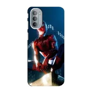 Чехол Супергерой Человека Паука на Motorola MOTO G31 (Паук на доме)