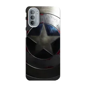 Чехол с Щитом Капитана Америки на Motorola MOTO G31 (Ретро Щит Капитана)