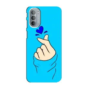 Чехлы (Знак сердечка) на Motorola MOTO G31 (Сердце на синем)