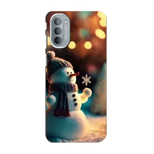 Чехлы на Новый Год Motorola MOTO G31 (Снеговик праздничный)