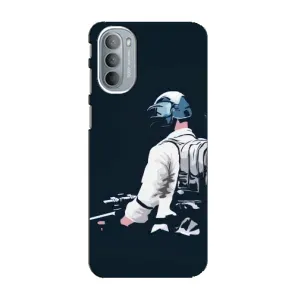 Силиконовый чехол с картинкой "Герой Pubg" на Motorola MOTO G31 (В экиперовке)