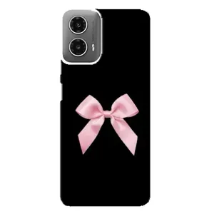 Чехол банты для Motorola MOTO G34 (Бант на черном)