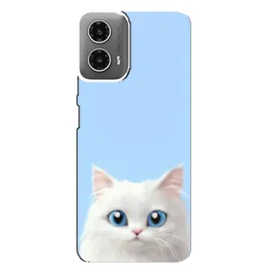 Чехол на тематику: Коты для Motorola MOTO G34 (Белый кот)