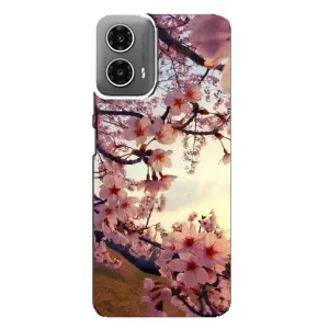Чехол с принтом САКУРЫ на Motorola MOTO G34 (Цветущая сакура)