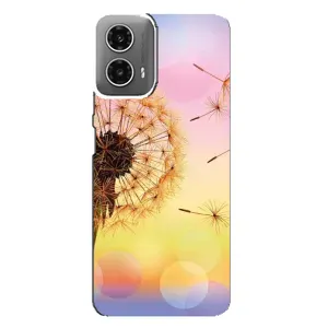Силиконовый Чехол с одуванчиками на Motorola MOTO G34 (Цветок-одуванчик)
