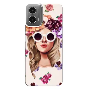 Чехол с картинкой Модные Девчонки Motorola MOTO G34 (Девушка в очках)