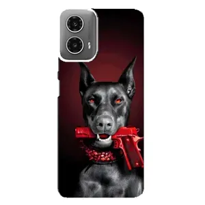 Чехол ДОБЕРМАН для Motorola MOTO G34 (Доберман злой)