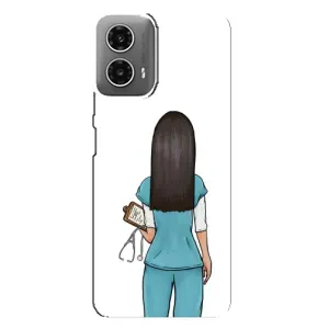Силиконовый бампер (Работники) на Motorola MOTO G34 (Доктор)