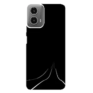 Чехол с картинками на черном фоне для Motorola MOTO G34 (Дорога)