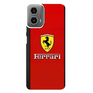 Силиконовый бампер с картинкой машины на Motorola MOTO G34 (Ferrari Logo)