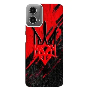 Чехлы УПА (Красно-Чёрный) на Motorola MOTO G34 (Герб в цвете УПА)