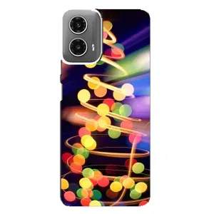 Чехол Новогодняя Елка на Motorola MOTO G34 (Гирлянды)