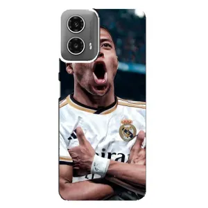 Чехол (TPU) с Футболистом на Motorola MOTO G34 (Гол Мбаппе)