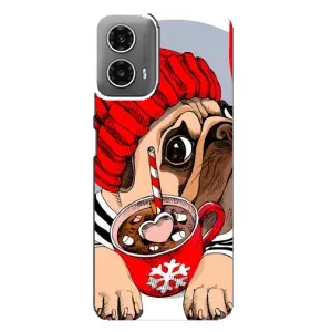Бампер для Motorola MOTO G34 с картинкой "Песики" (Грустная собака)