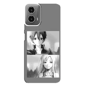 Чехол с персонажами АНИМЕ на Motorola MOTO G34 (Кирито-Асуна)