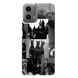 Чехол ДОБЕРМАН для Motorola MOTO G34 (Коллаж Доберман)