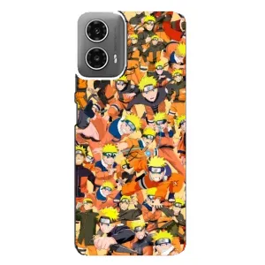 Чехлы с принтом Наруто на Motorola MOTO G34 (Коллаж Наруто)