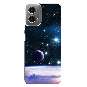 Чехол (ТПУ) с планетами на Motorola MOTO G34 (Космический вид)