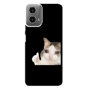 Бампер с принтом Мемы для Motorola MOTO G34 (Кот в слезах)