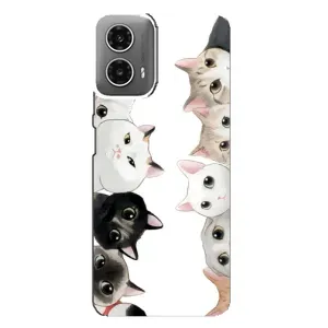 Силиконовый чехол с котиком для Motorola MOTO G34 (Коты)