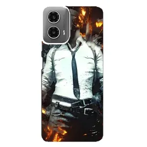 Силиконовый чехол с картинкой "Герой Pubg" на Motorola MOTO G34 (Man Пубг)