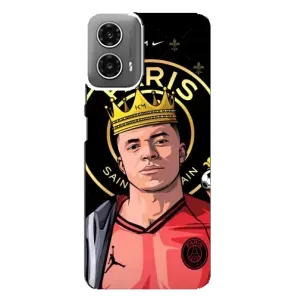 Чехол (TPU) с Футболистом на Motorola MOTO G34 (Mbappe King)