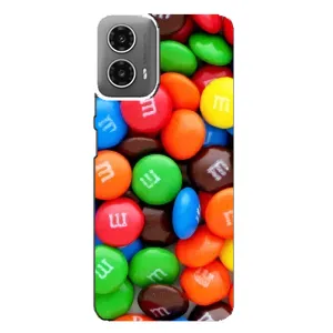 Чохол з зображенням смачної їжі для Motorola MOTO G34 (Різнокольорові M&M'S)