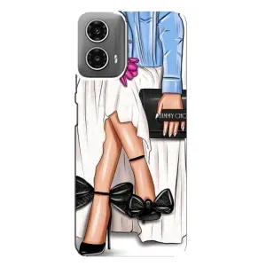 Силиконовый Чехол на Motorola MOTO G34 с картинкой Стильных Девушек (Мода)