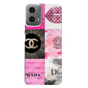 Чехол (Dior, Prada, YSL, Chanel) для Motorola MOTO G34 (Модница)