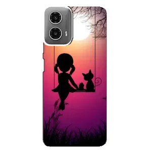 Дівчачий Чохол для Motorola MOTO G34 (На гойдалці)