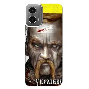 Чохол з картинкою (Патріотичний КОЗАК) на Motorola MOTO G34 (Одноокий КОЗАК)