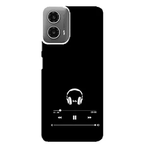 Чехол с картинками на черном фоне для Motorola MOTO G34 (Плеер)