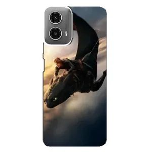 Чехол дракон Беззубик для Motorola MOTO G34 (Полет Беззубика)