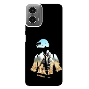 Силиконовый чехол с картинкой "Герой Pubg" на Motorola MOTO G34 (Пубг мен)
