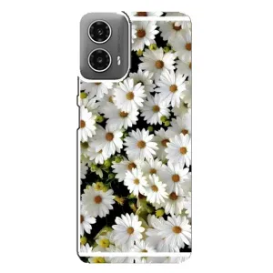 Чехол с ромашками на Motorola MOTO G34 (Рамка в ромашках)