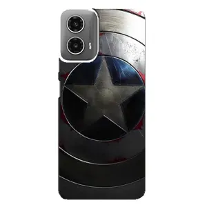 Чехол с Щитом Капитана Америки на Motorola MOTO G34 (Ретро Щит Капитана)
